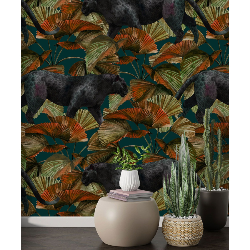 Papier peint motif XL - Panthères Noires