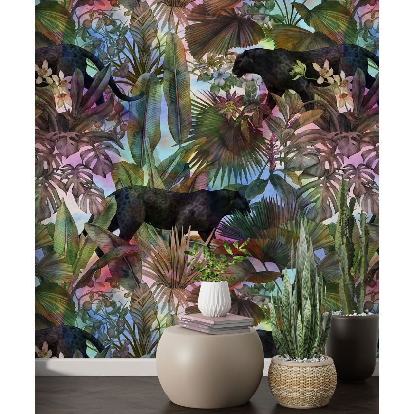 Papier peint motif XL - Panthères Noires