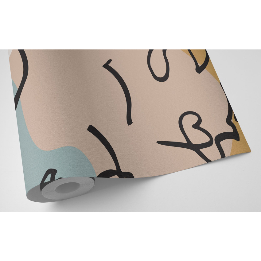 Papier peint motif XL - Visages Abstrait