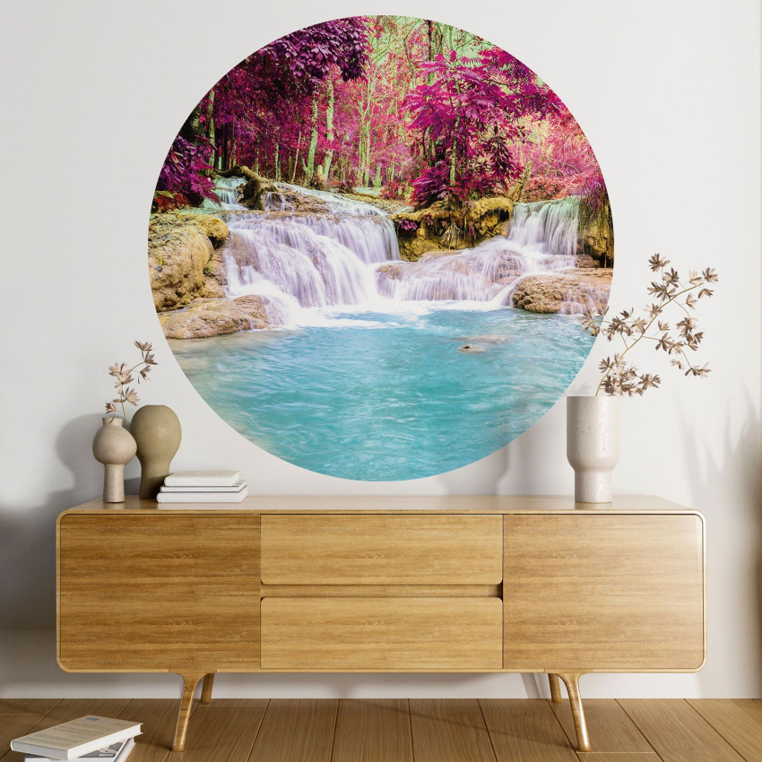 Papier peint rond / cercle - Cascades