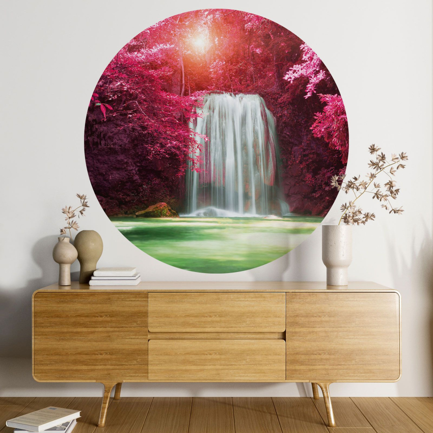 Papier peint rond / cercle - Cascades