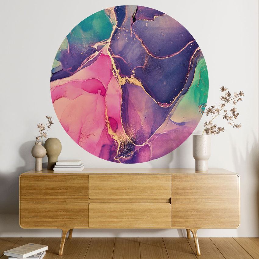 Papier peint rond / cercle - Effet Marbré