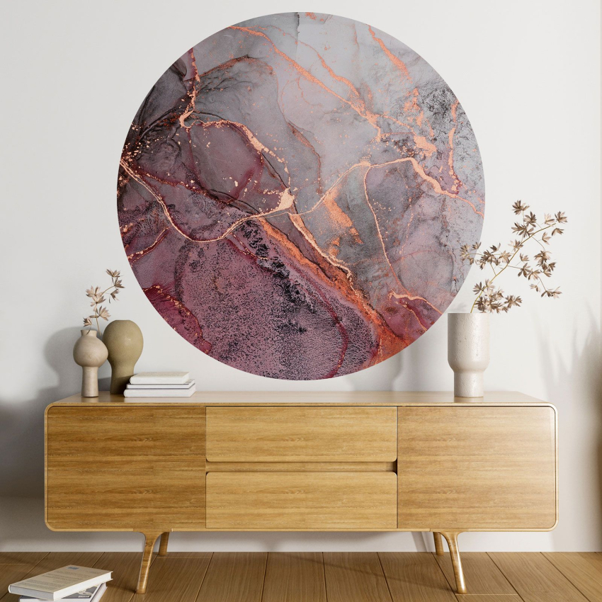 Papier peint rond / cercle - Effet Marbré