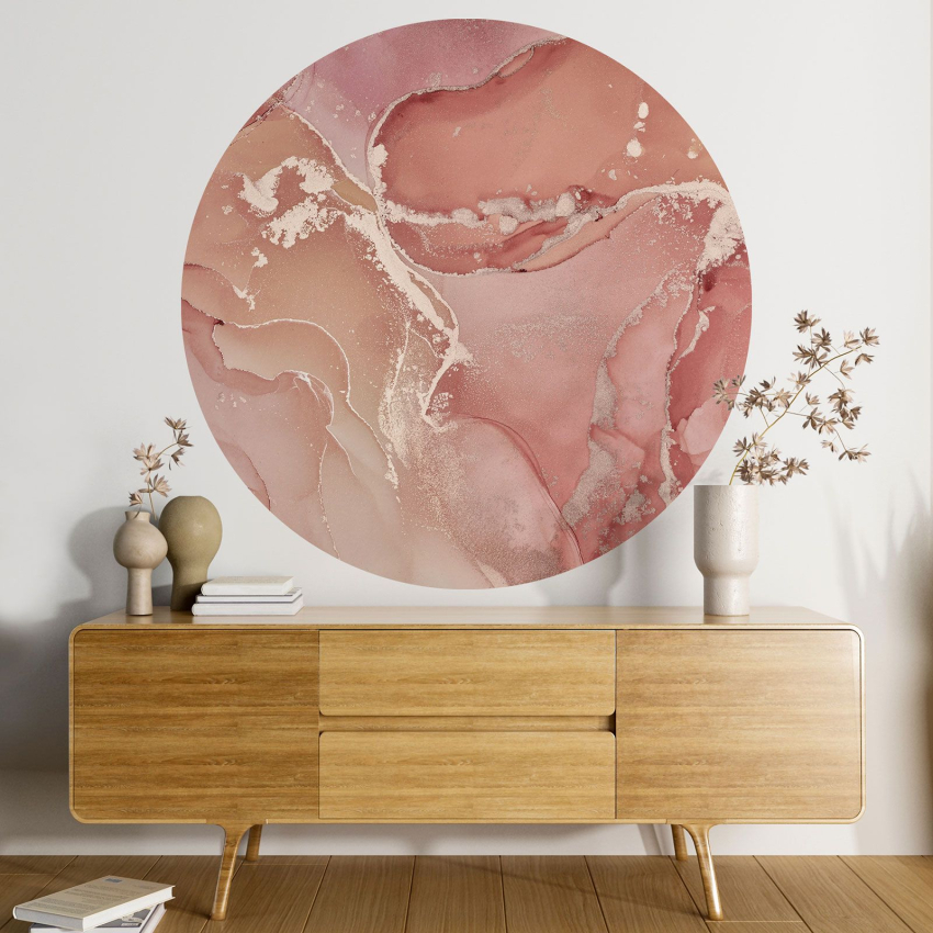 Papier peint rond / cercle - Effet Marbré