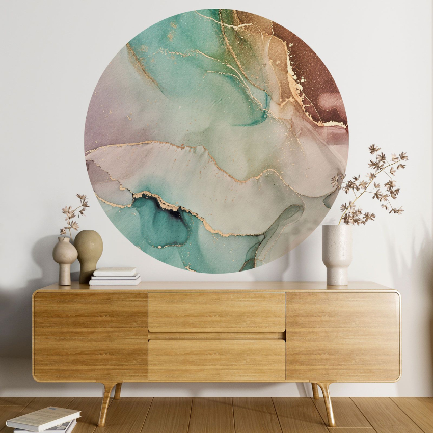 Papier peint rond / cercle - Effet Marbré