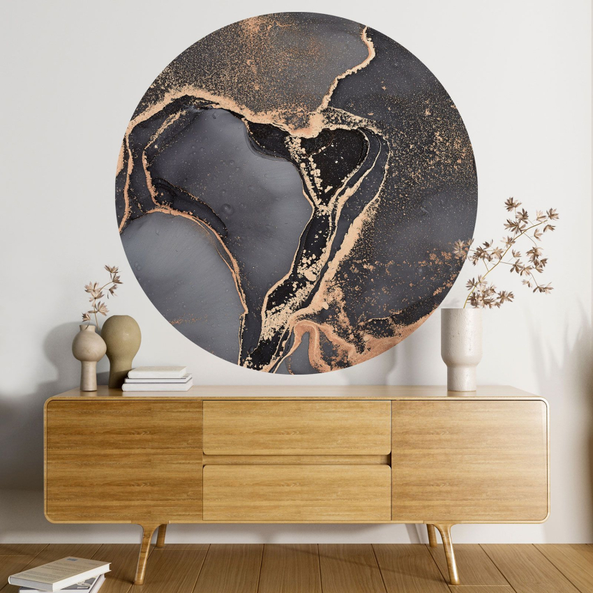 Papier peint rond / cercle - Effet Marbré