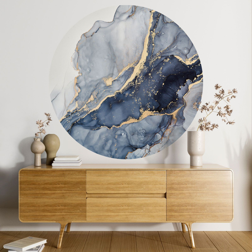 Papier peint rond / cercle - Effet Marbré