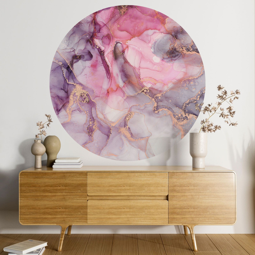 Papier peint rond / cercle - Effet Marbré