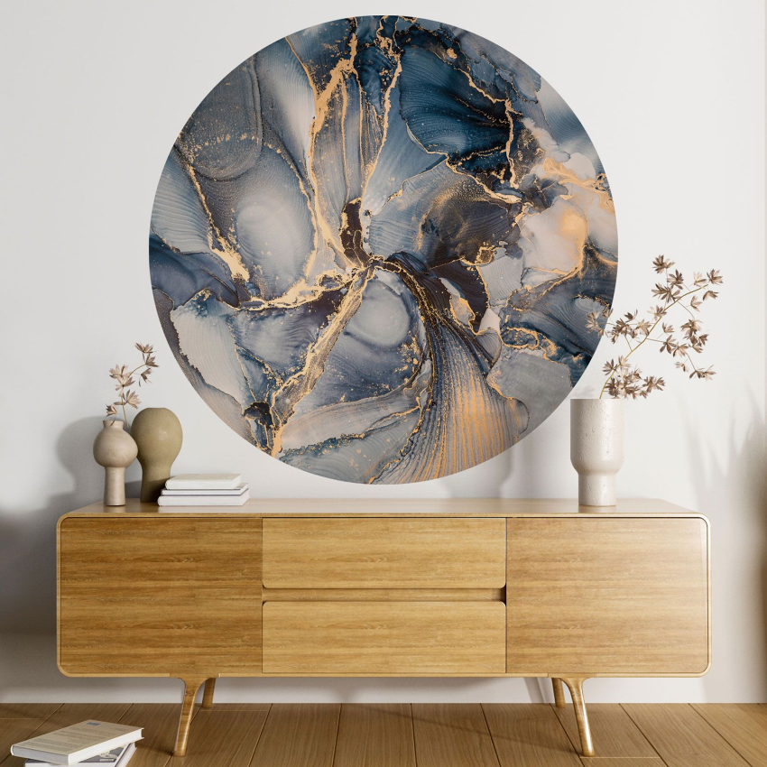 Papier peint rond / cercle - Effet Marbré