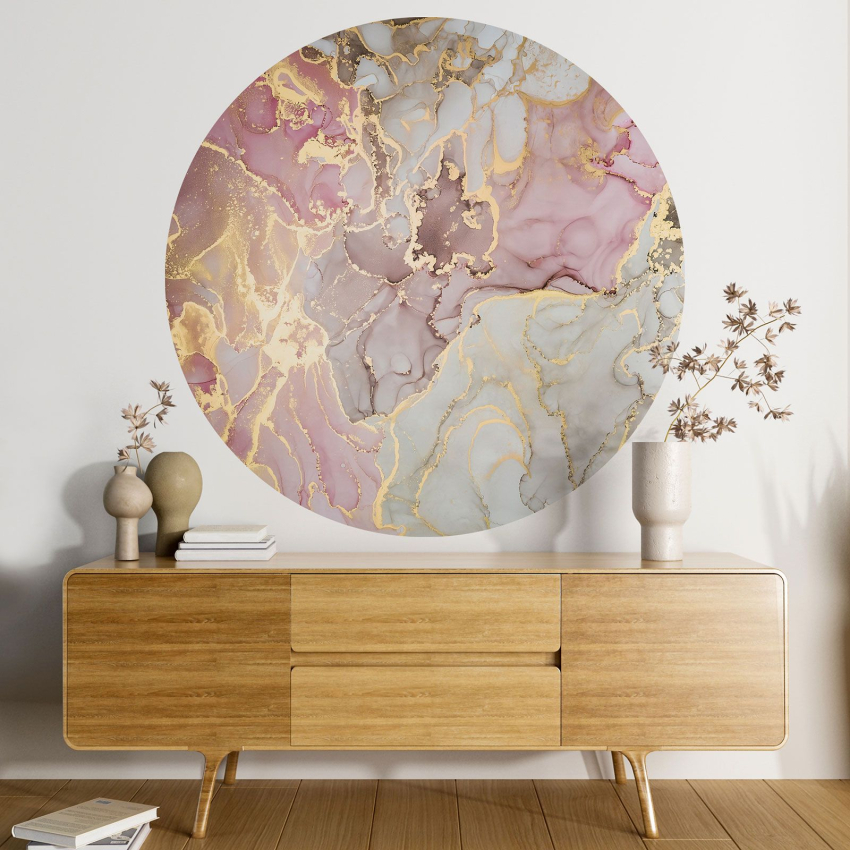 Papier peint rond / cercle - Effet Marbré