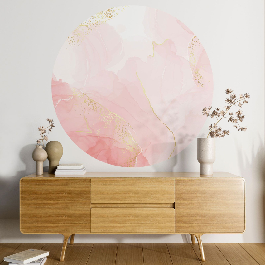 Papier peint rond / cercle - Effet Marbré