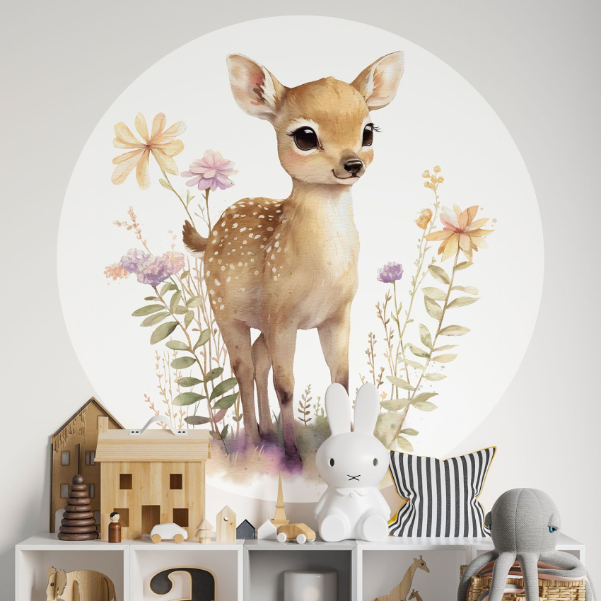 Papier peint rond / cercle Enfants - Bichette