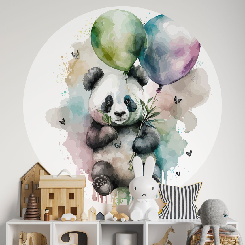 Papier peint rond / cercle Enfants - Panda