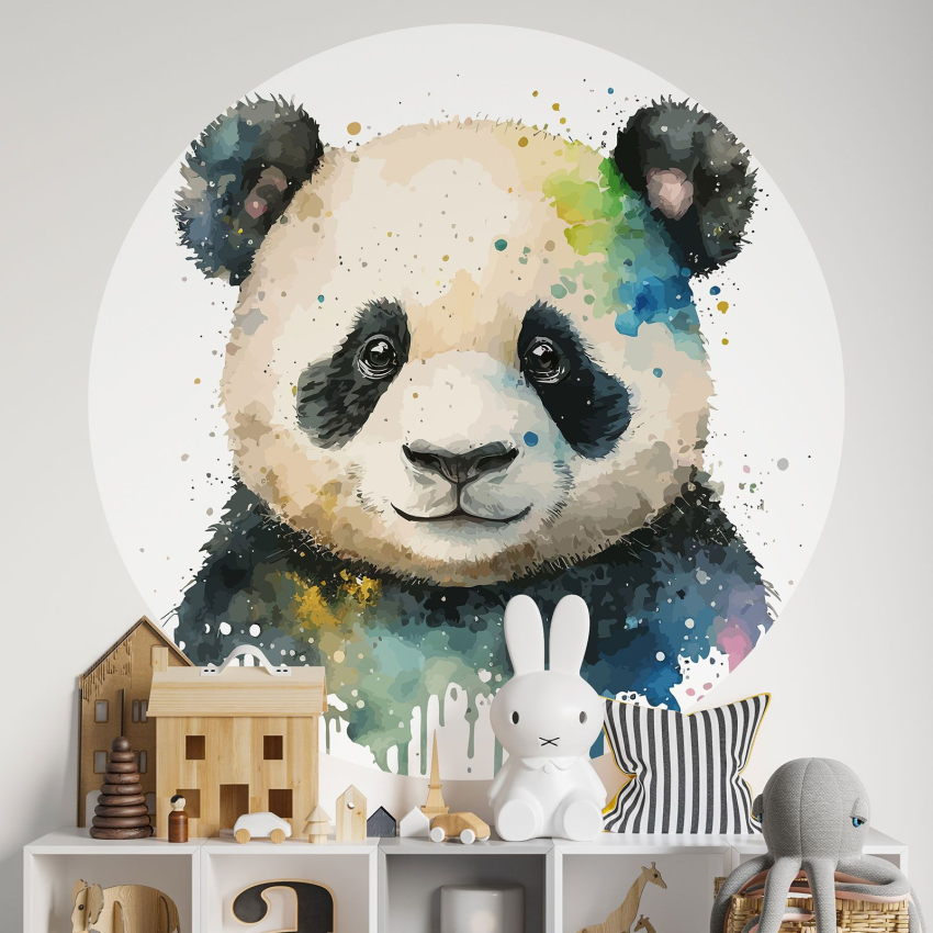 Papier peint rond / cercle Enfants - Panda