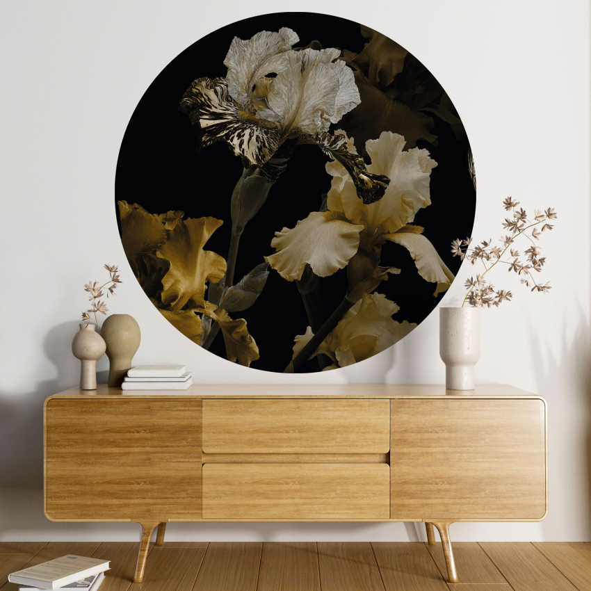 Papier peint rond / cercle - Fleurs