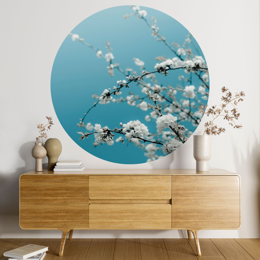 Papier peint rond / cercle - Fleurs