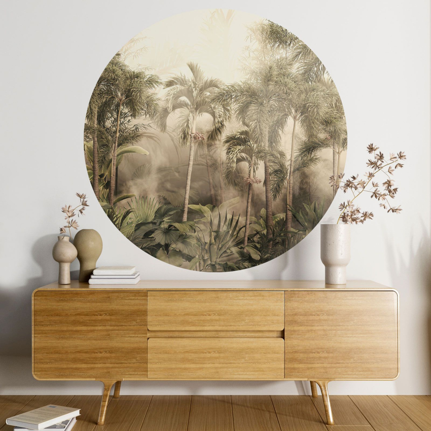 Papier peint rond / cercle - Forêt Tropicale