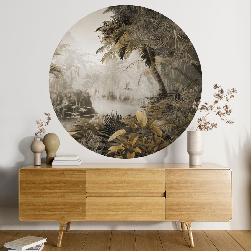 Papier peint rond / cercle - Forêt Tropicale