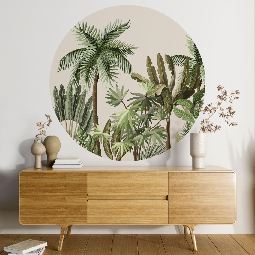 Papier peint rond / cercle - Forêt Tropicale