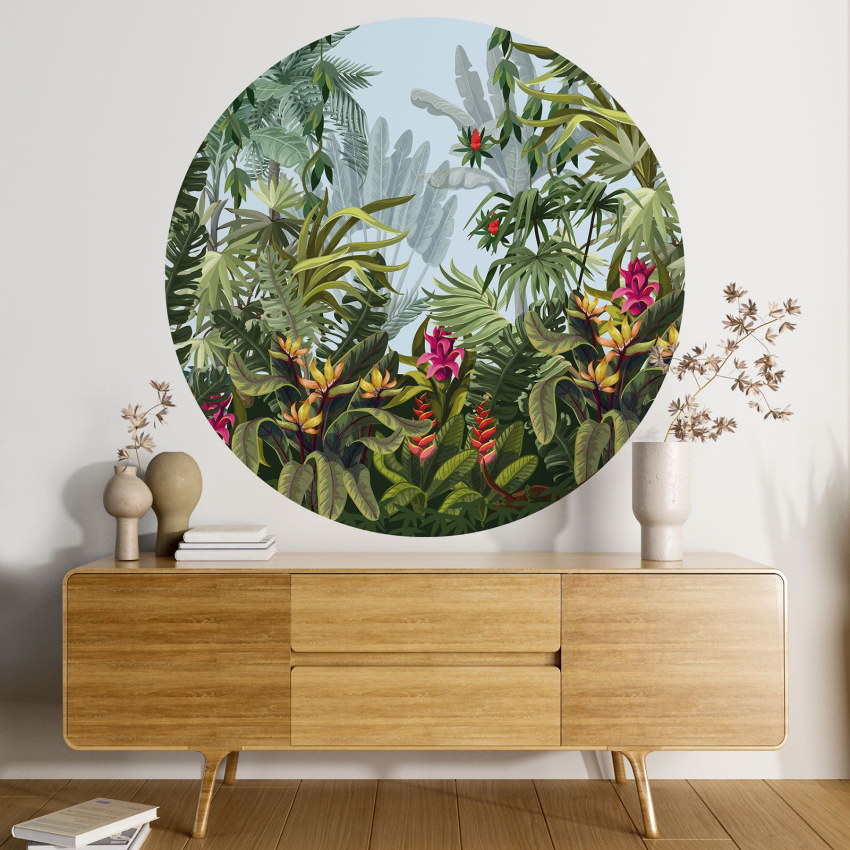 Papier peint rond / cercle - Forêt Tropicale