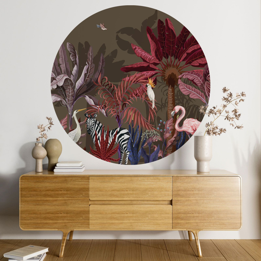 Papier peint rond / cercle - Forêt Tropicale
