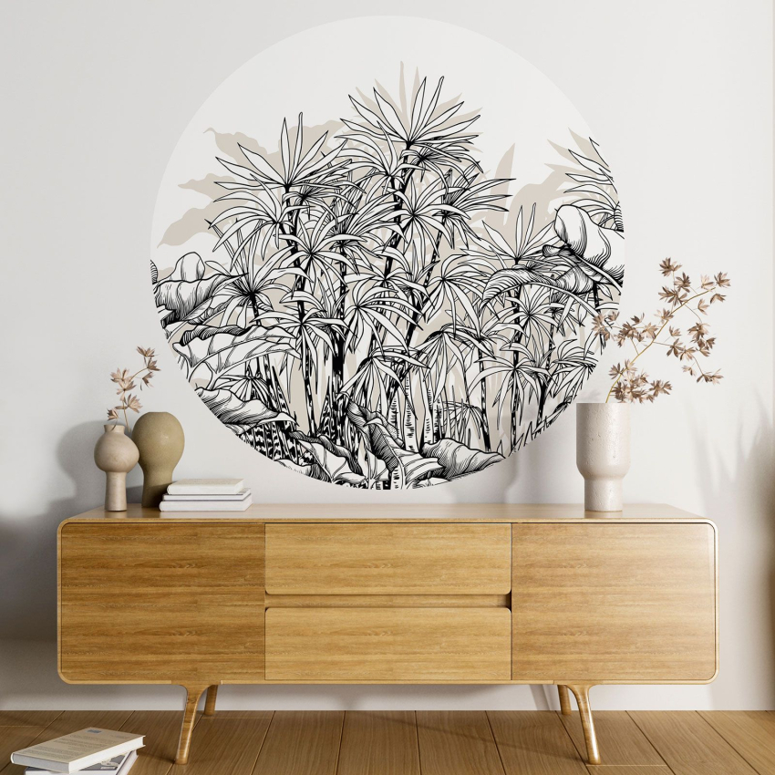 Papier peint rond / cercle - Forêt Tropicale