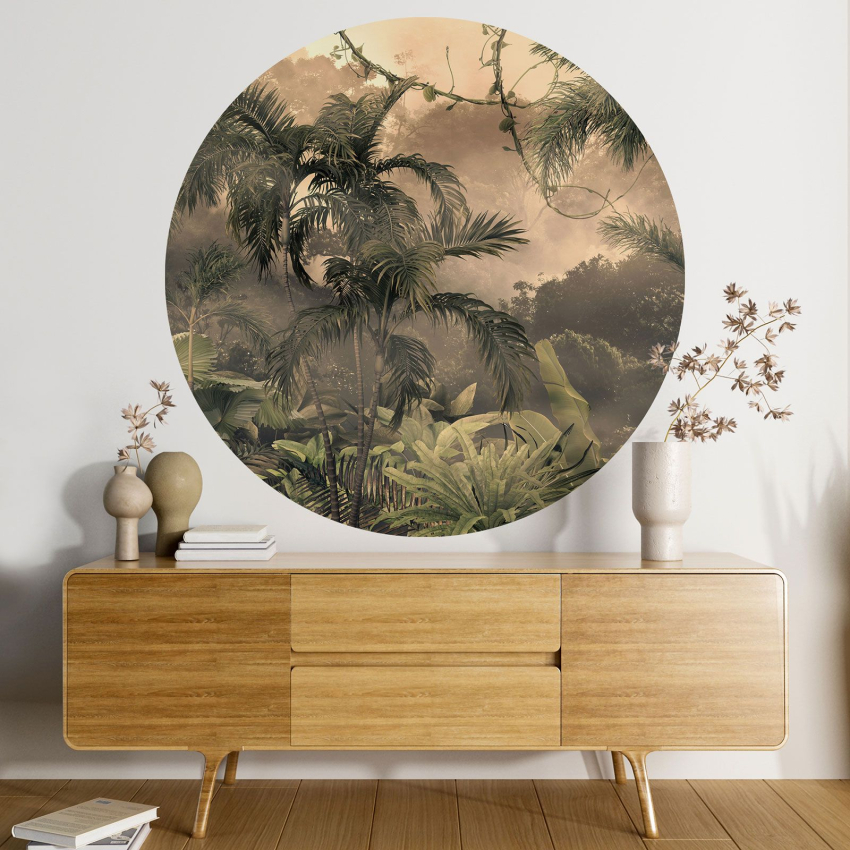 Papier peint rond / cercle - Forêt Tropicale