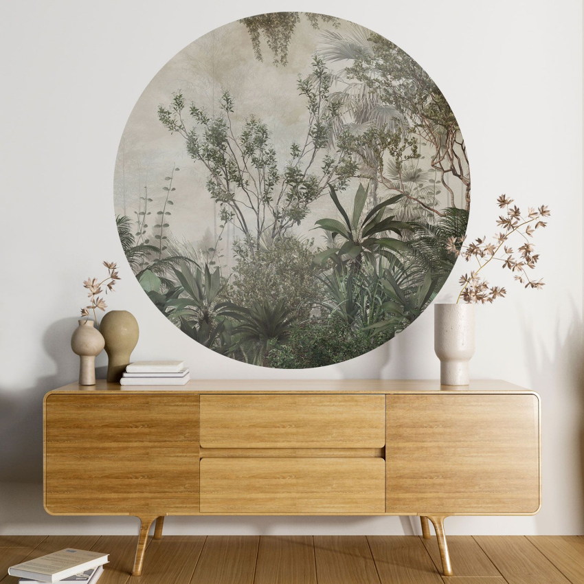 Papier peint rond / cercle - Forêt Tropicale