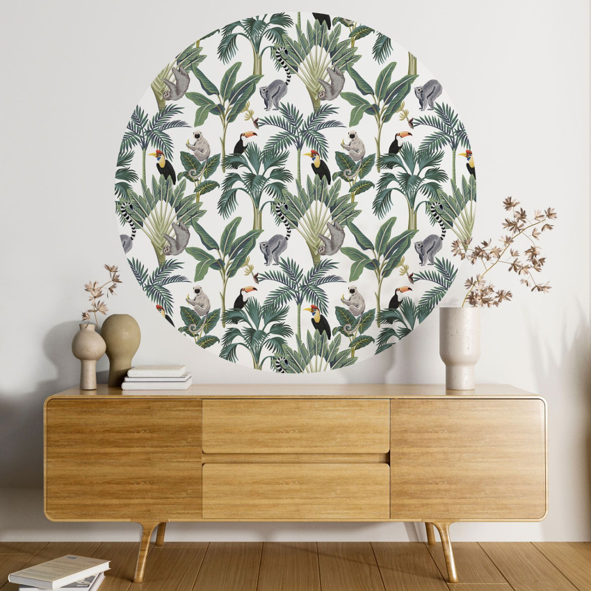 Papier peint rond / cercle - Jungle - 140