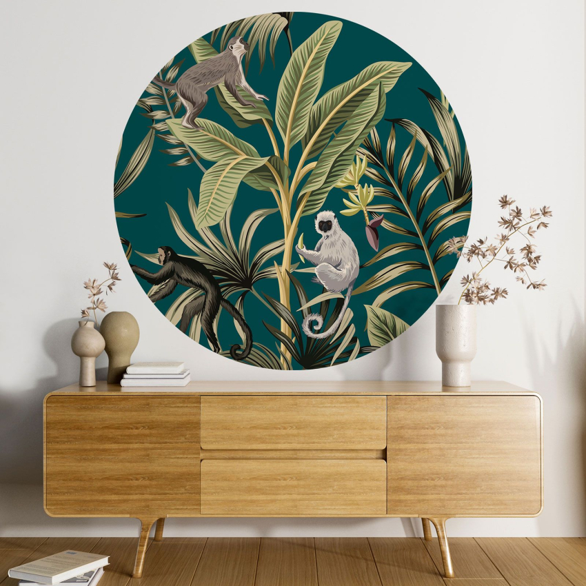 Papier peint rond / cercle - Jungle