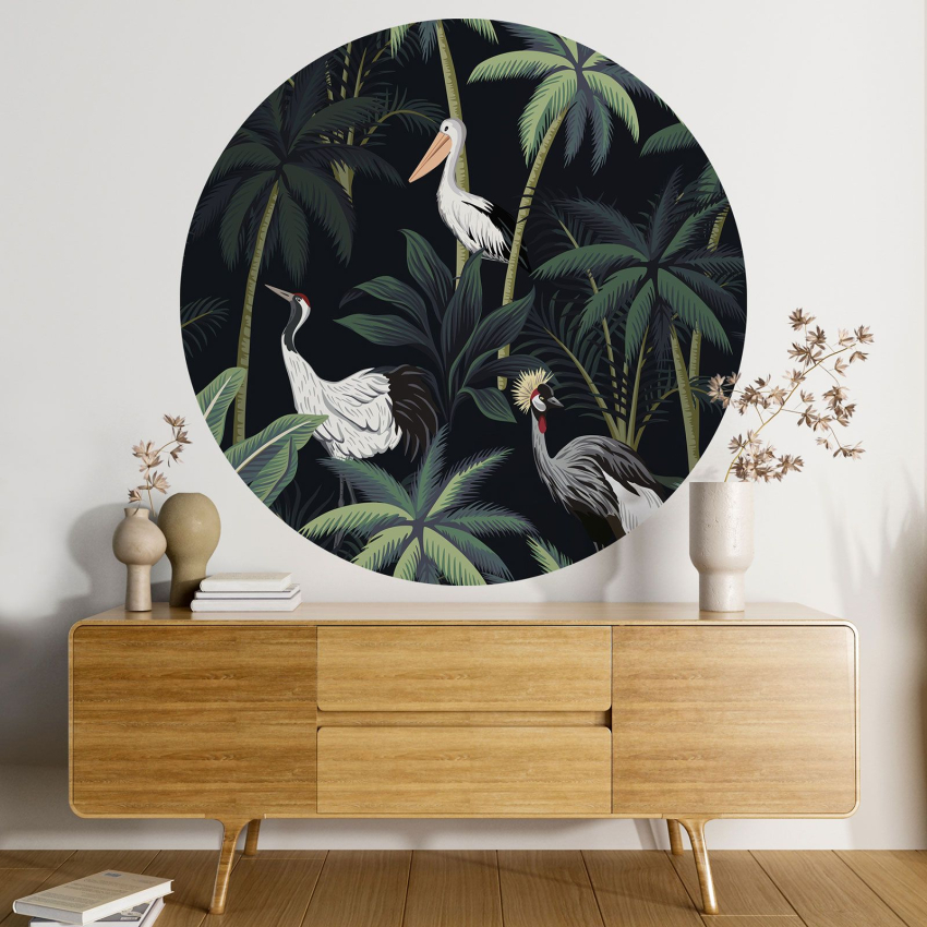 Papier peint rond / cercle - Jungle