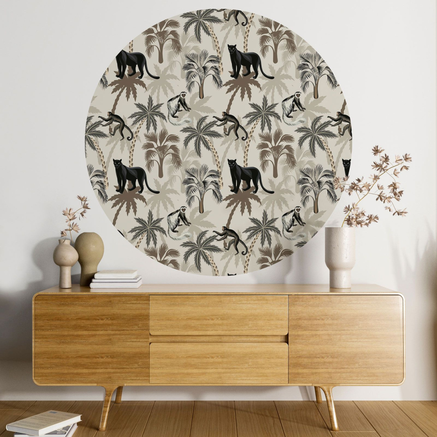 Papier peint rond / cercle - Jungle - 384