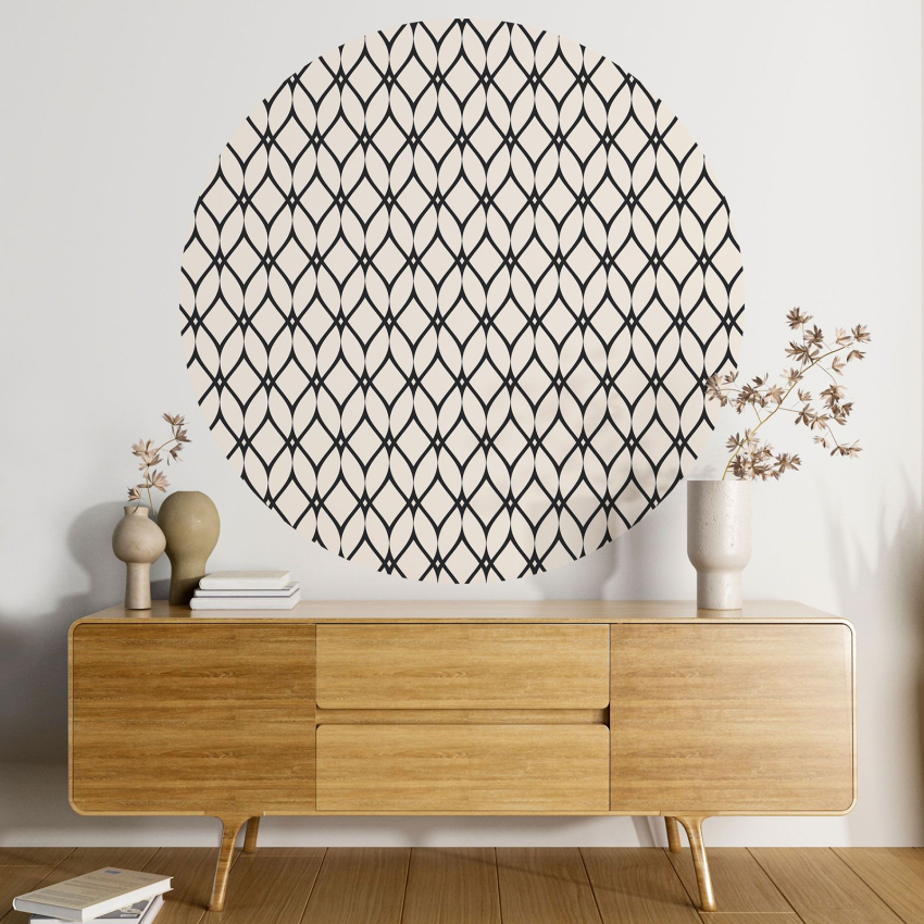 Papier peint rond / cercle - Losanges