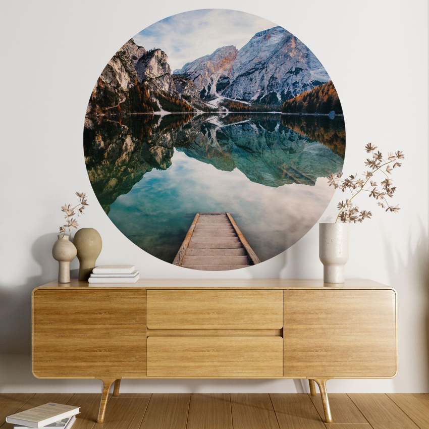 Papier peint rond / cercle - Montagnes