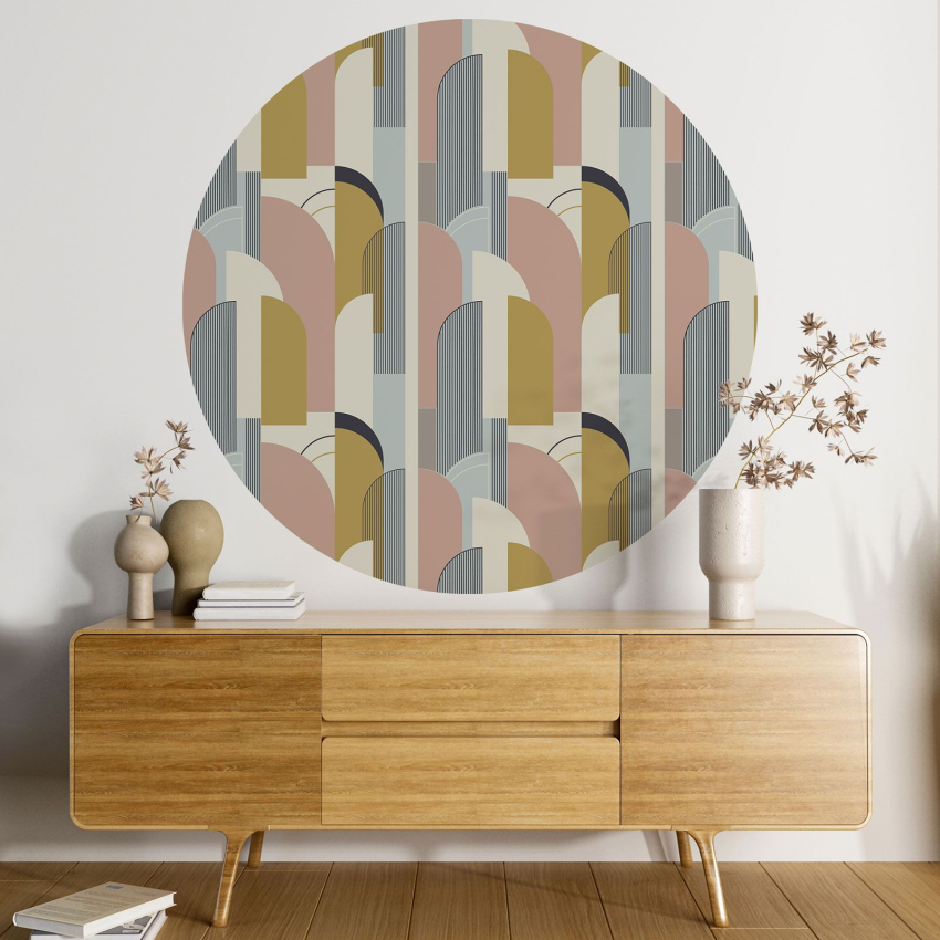 Papier peint rond / cercle - Motif Arches design - 418