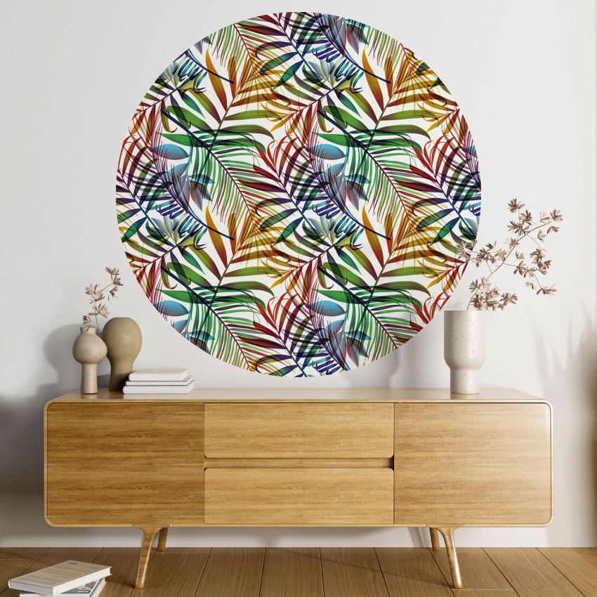 Papier peint rond / cercle - Motif Botanique - 017
