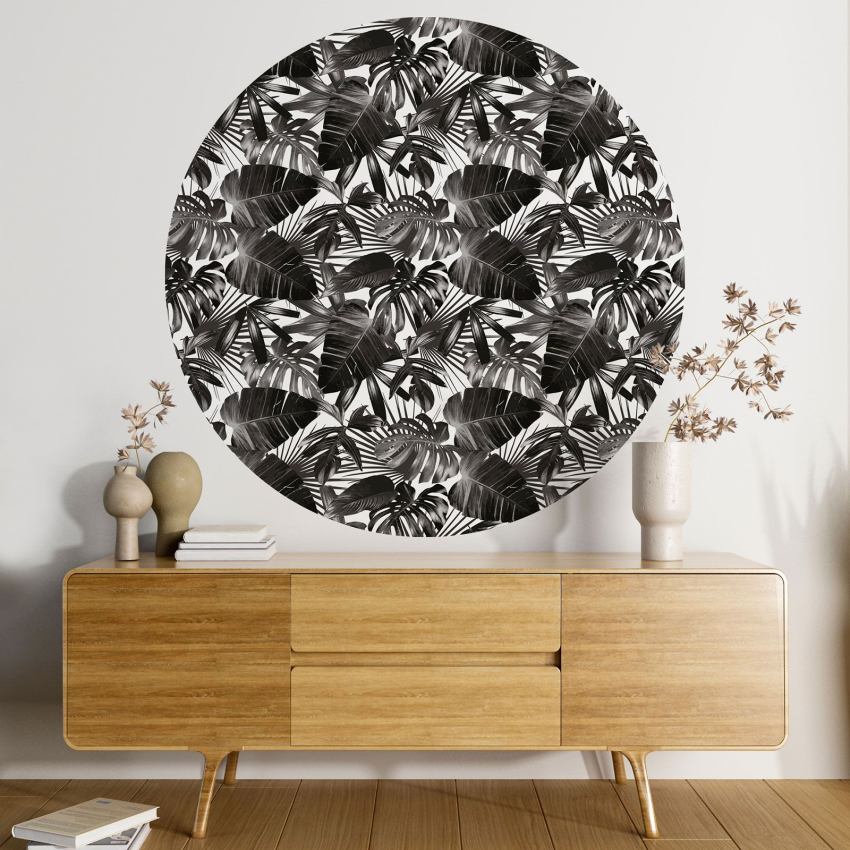 Papier peint rond / cercle - Motif botanique - 021