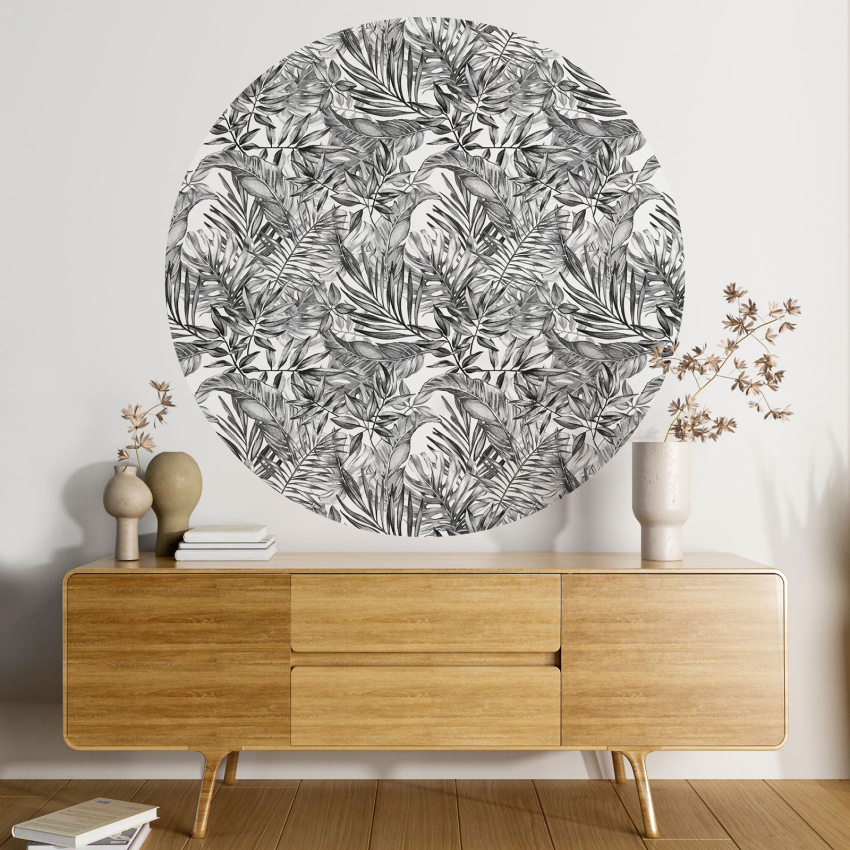 Papier peint rond / cercle - Motif botanique - 070