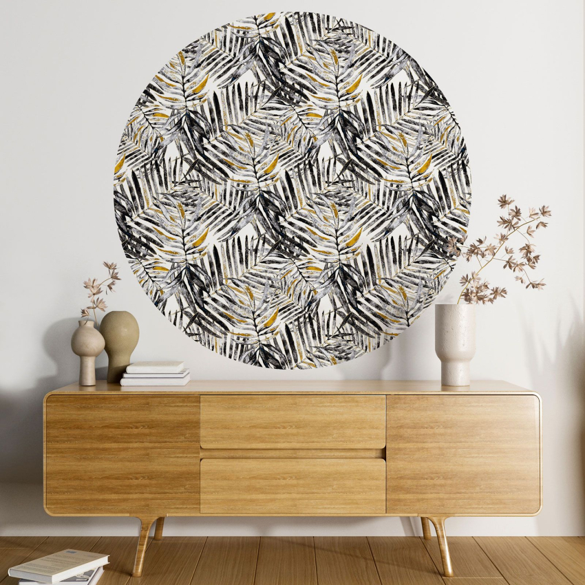 Papier peint rond / cercle - Motif botanique - 097