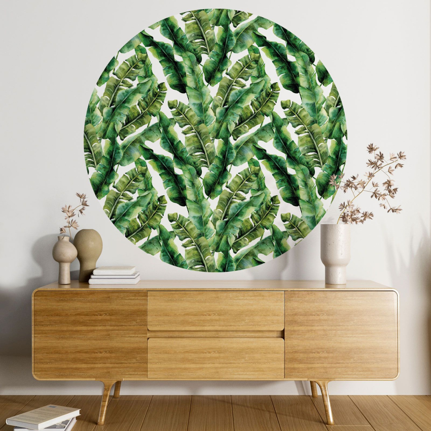 Papier peint rond / cercle - Motif botanique - 102