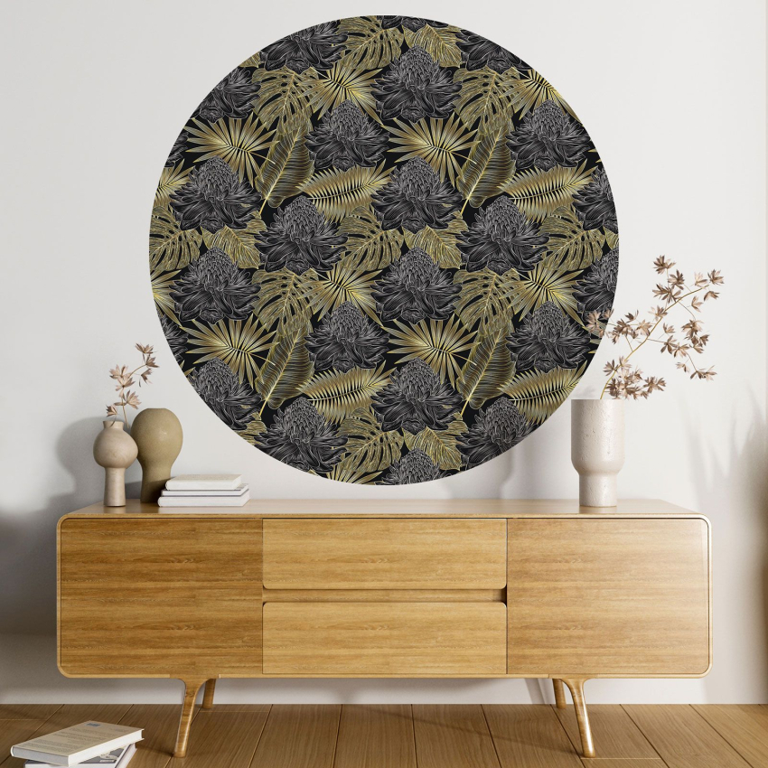 Papier peint rond / cercle - Motif botanique - 118