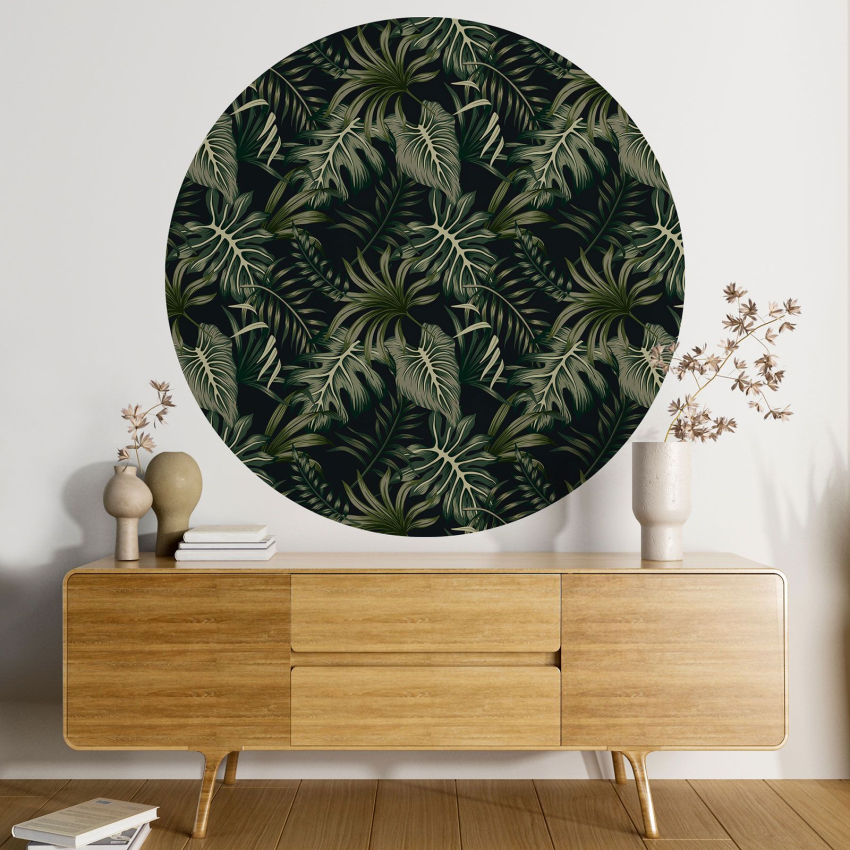 Papier peint rond / cercle - Motif botanique - 119