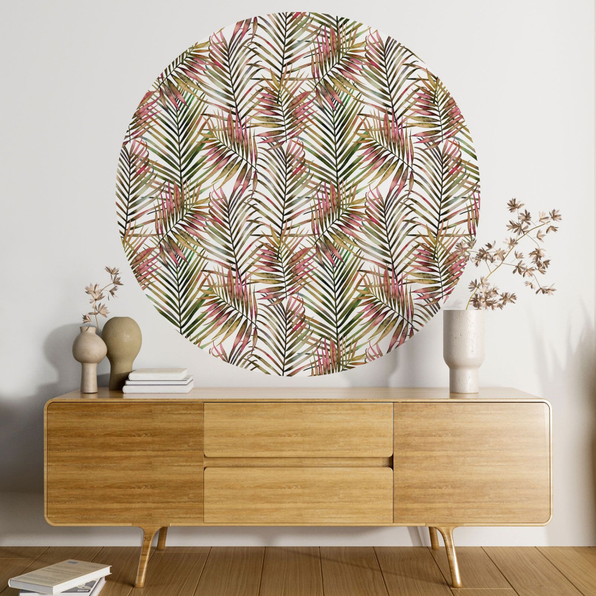 Papier peint rond / cercle - Motif botanique - 132