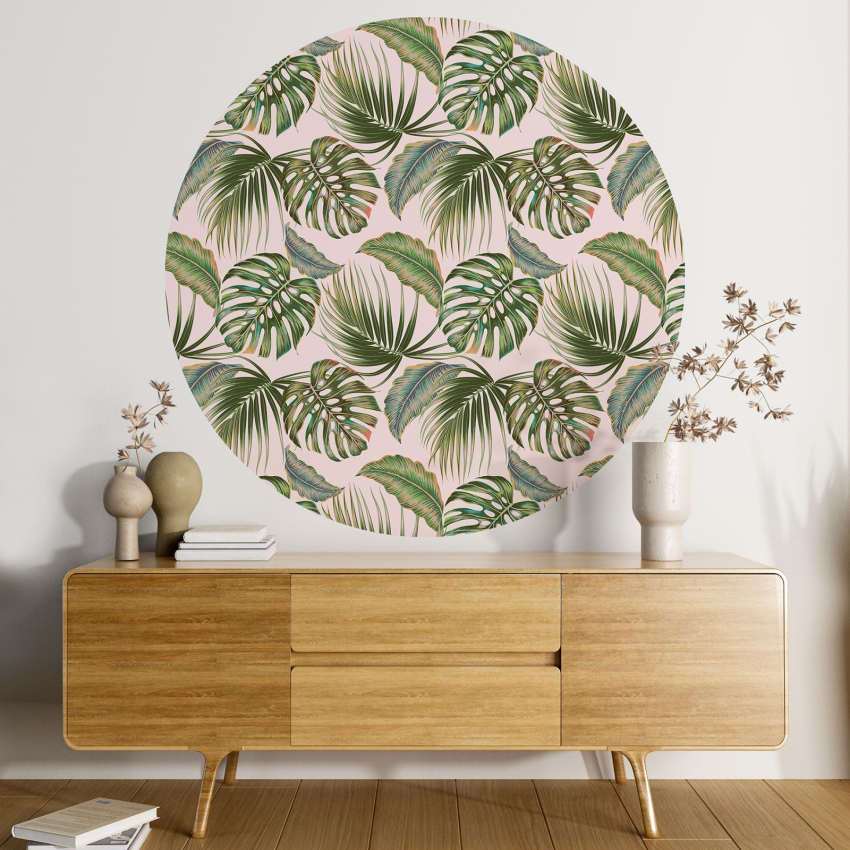 Papier peint rond / cercle - Motif botanique - 135