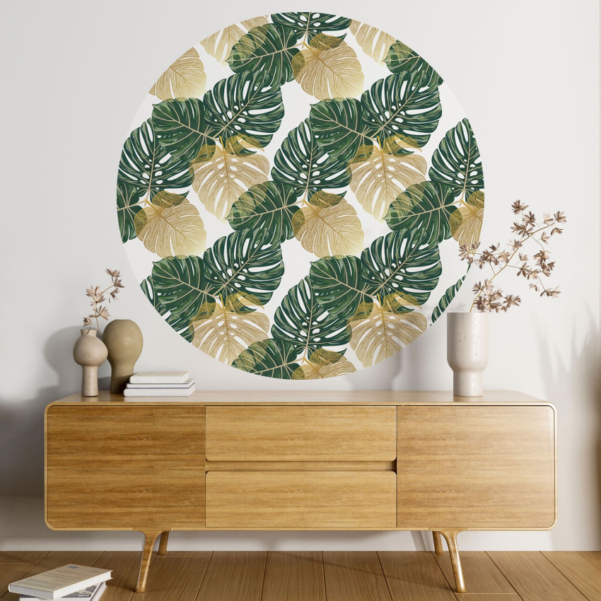 Papier peint rond / cercle - Motif botanique - 141