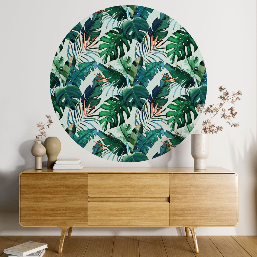 Papier peint rond / cercle - Motif botanique - 151