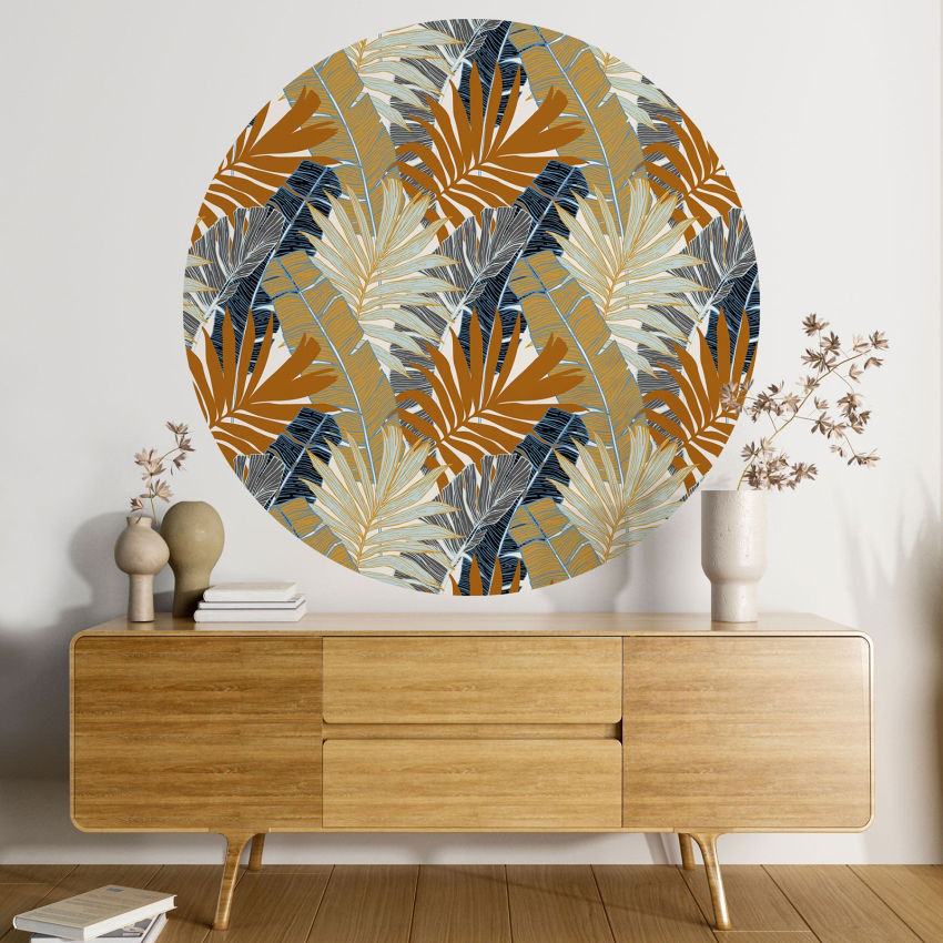 Papier peint rond / cercle - Motif botanique - 152