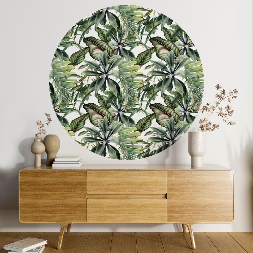 Papier peint rond / cercle - Motif botanique - 154