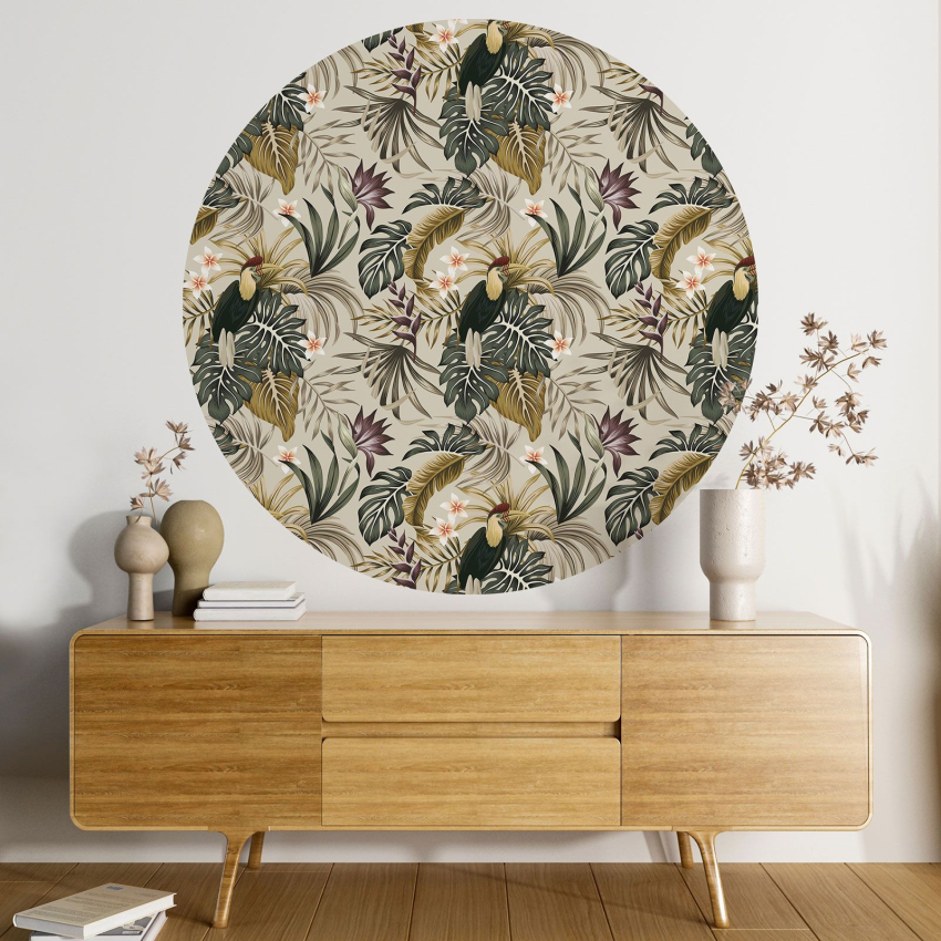 Papier peint rond / cercle - Motif botanique - 172
