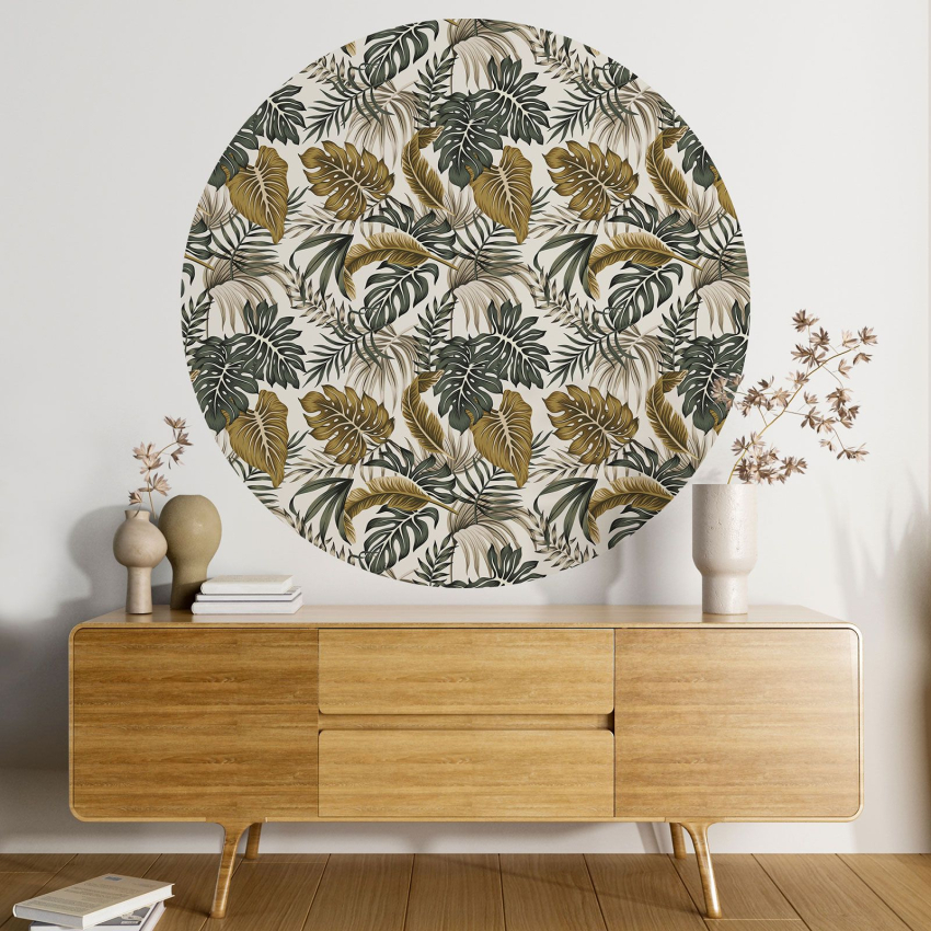 Papier peint rond / cercle - Motif botanique - 177